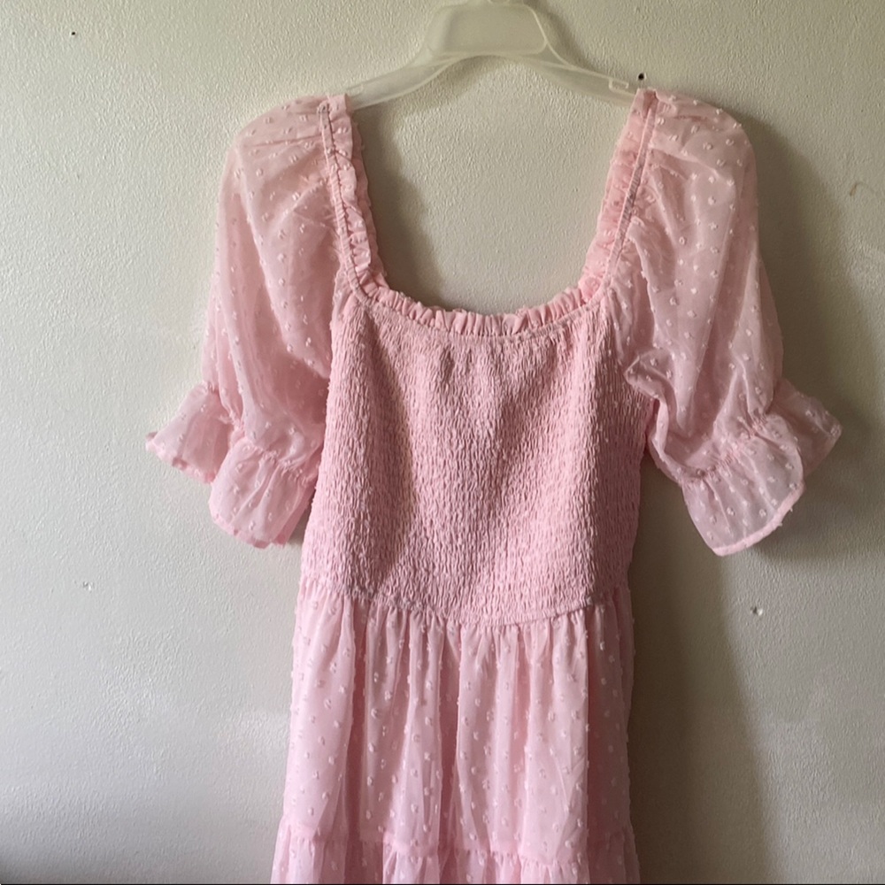 Pink Puff Sleeve Dress